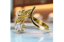 Ring Zircon 14K Yellow gold Vintage style vrc095y